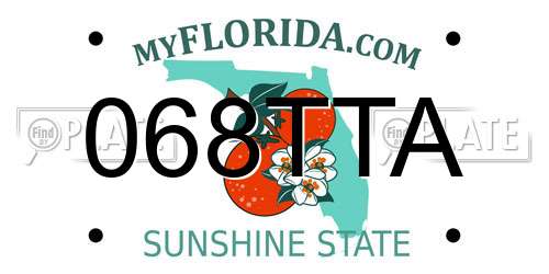 068TTA Florida License Plate