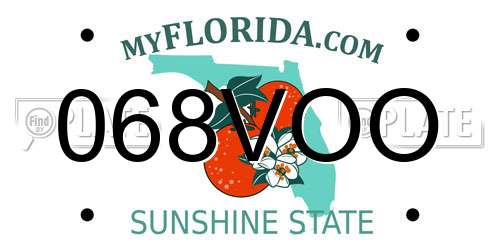 068VOO Florida License Plate