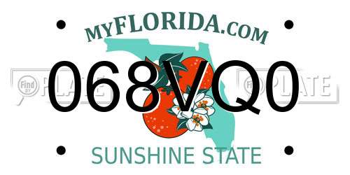 068VQ0 Florida License Plate