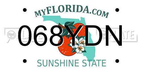 068YDN Florida License Plate