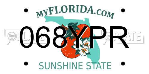 068YPR Florida License Plate