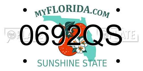 0692QS Florida License Plate