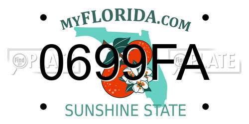 0699FA Florida License Plate