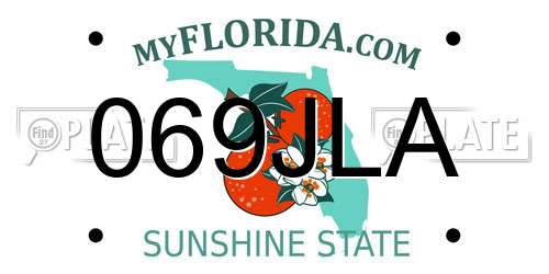 069JLA Florida License Plate