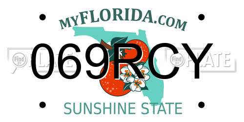 069RCY Florida License Plate