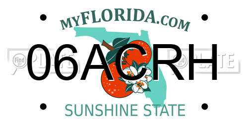 06ACRH Florida License Plate