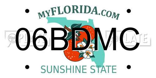 06BDMC Florida License Plate