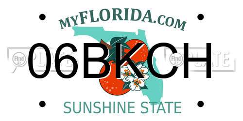 06BKCH Florida License Plate