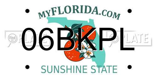 06BKPL Florida License Plate