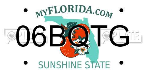 06BQTG Florida License Plate