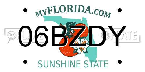 06BZDY Florida License Plate