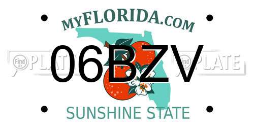 06BZV Florida License Plate
