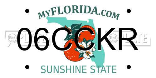 06CCKR Florida License Plate