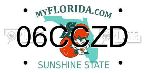06CCZD Florida License Plate