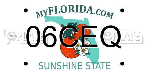 06CEQ Florida License Plate