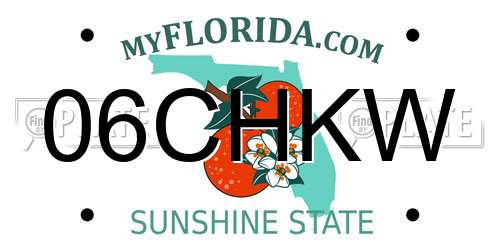 06CHKW Florida License Plate