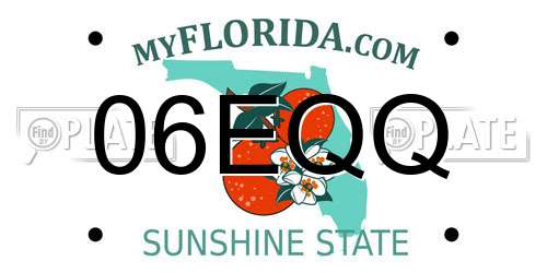 06EQQ Florida License Plate