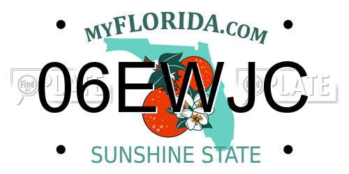 06EWJC Florida License Plate