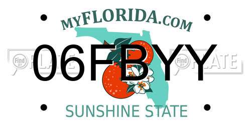 06FBYY Florida License Plate