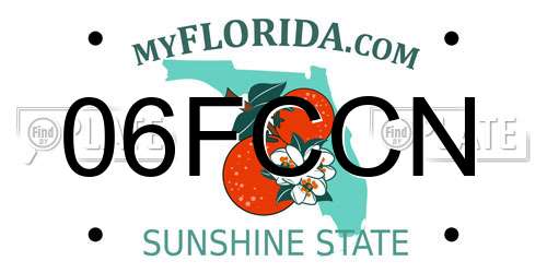 06FCCN Florida License Plate
