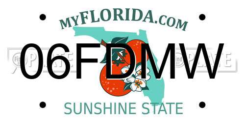 06FDMW Florida License Plate