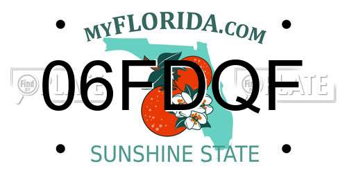 06FDQF Florida License Plate