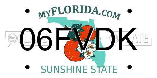 06FVDK Florida License Plate