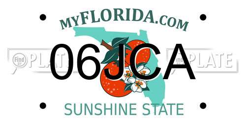 06JCA Florida License Plate
