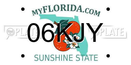 06KJY Florida License Plate