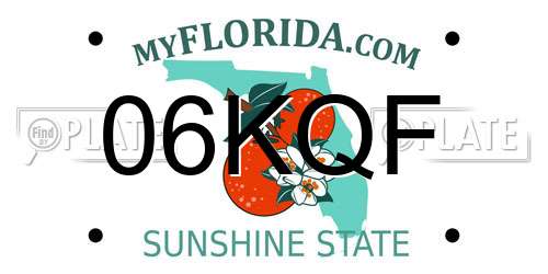 06KQF Florida License Plate