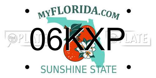 06KXP Florida License Plate