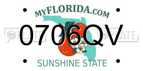 0706QV Florida License Plate