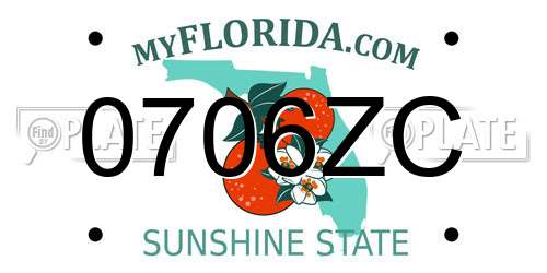 0706ZC Florida License Plate