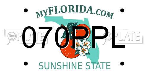 070PPL Florida License Plate