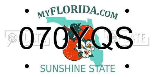 070YQS Florida License Plate