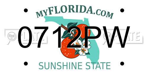 0712PW Florida License Plate