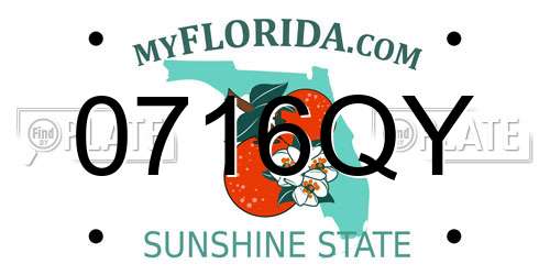 0716QY Florida License Plate