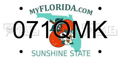 071QMK Florida License Plate