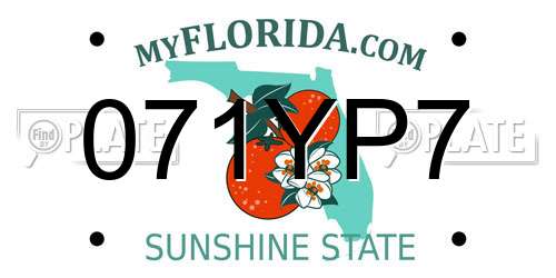 071YP7 Florida License Plate