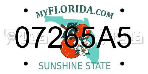 07265A5 Florida License Plate