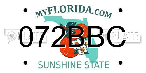 072BBC Florida License Plate