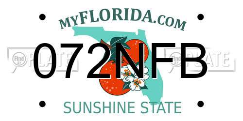 072NFB Florida License Plate