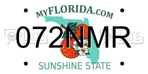 072NMR Florida License Plate