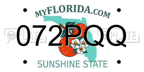 072PQQ Florida License Plate