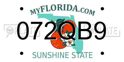 072QB9 Florida License Plate