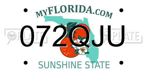072QJU Florida License Plate