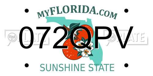 072QPV Florida License Plate