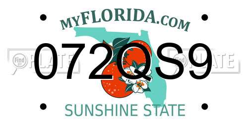 072QS9 Florida License Plate