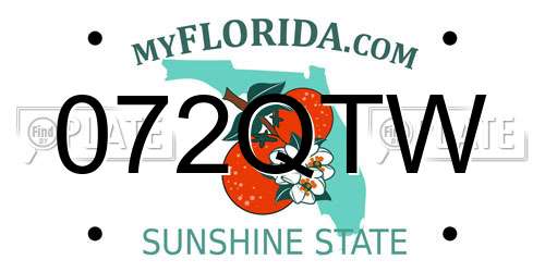 072QTW Florida License Plate