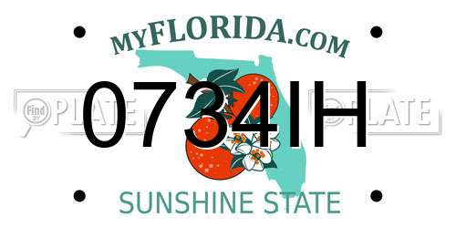 0734IH Florida License Plate